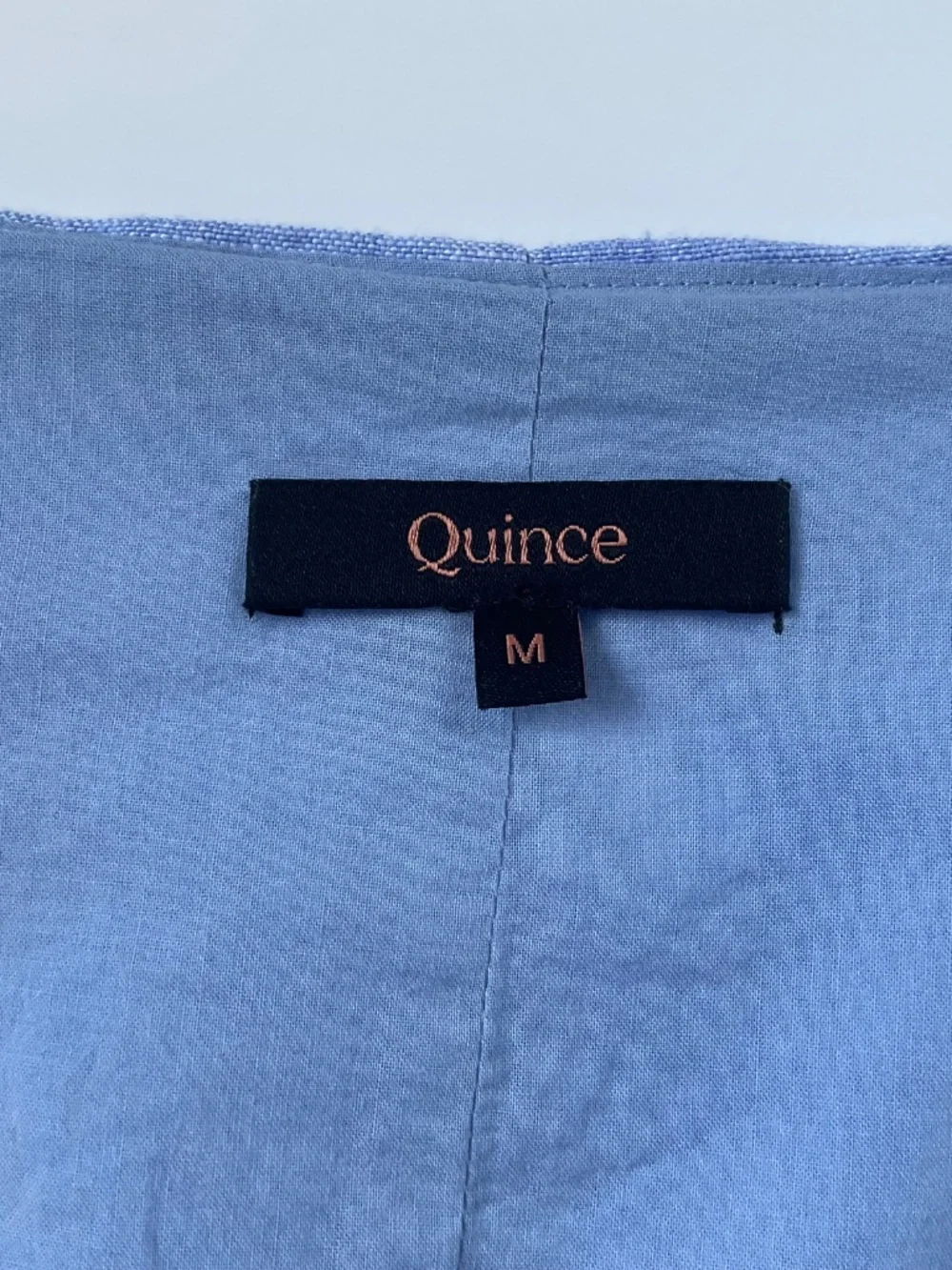 Quince 100% European Linen Vest Sz M French Blue Coastal Preppy Quiet Luxury